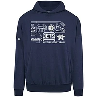 Men's Levelwear  Navy Winnipeg Jets Contact Campaign Pullover Hoodie