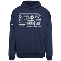 Men's Levelwear  Navy Winnipeg Jets Contact Campaign Pullover Hoodie