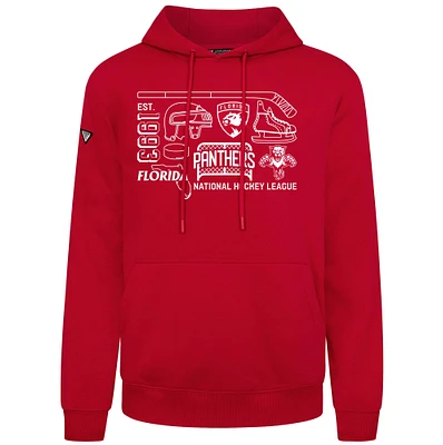 Men's Levelwear  Red Florida Panthers Podium Campaign Pullover Hoodie