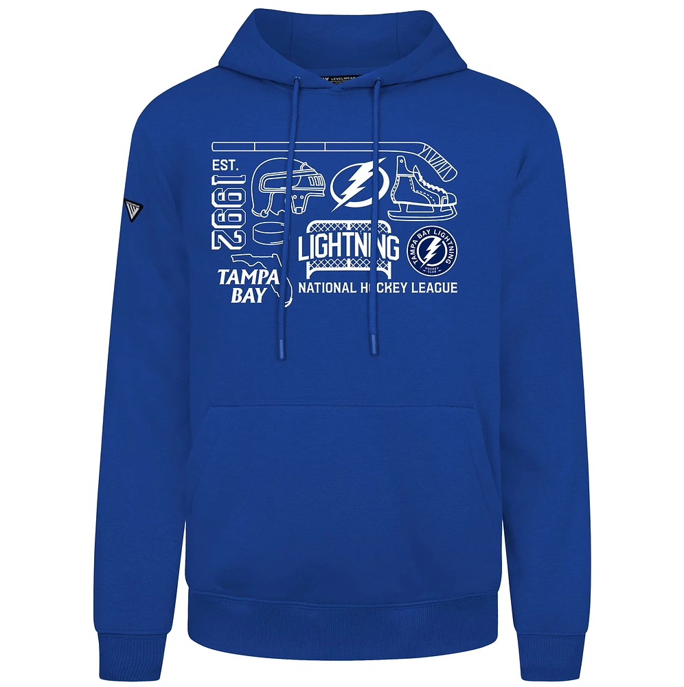 Men's Levelwear Royal Tampa Bay Lightning Podium Campaign Pullover Hoodie