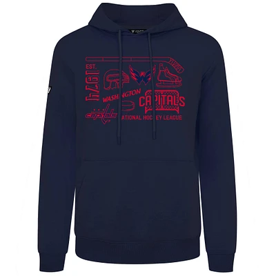 Men's Levelwear  Navy Washington Capitals Podium Campaign Pullover Hoodie