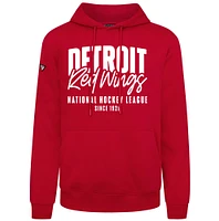 Men's Levelwear  Red Detroit Wings Podium Response Pullover Hoodie