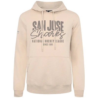 Men's Levelwear  Khaki San Jose Sharks Podium Response Pullover Hoodie