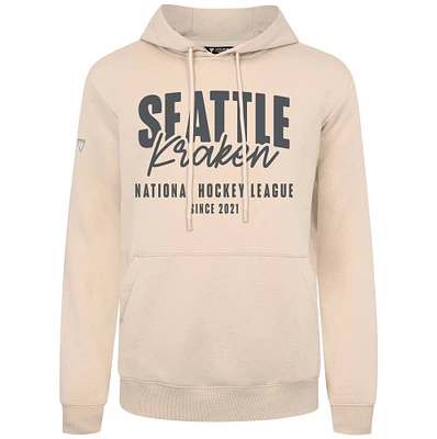 Men's Levelwear  Khaki Seattle Kraken Podium Response Pullover Hoodie