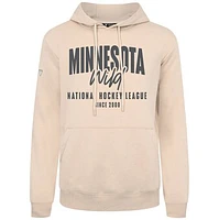 Men's Levelwear  Khaki Minnesota Wild Podium Response Pullover Hoodie