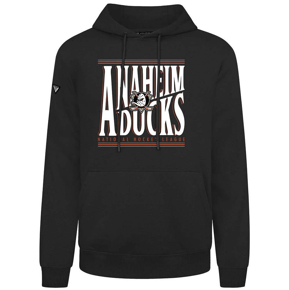 Men's Levelwear Anaheim Ducks Podium Powerhouse Pullover Hoodie