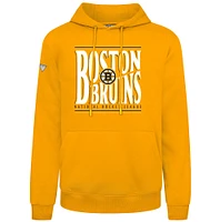 Men's Levelwear  Gold Boston Bruins Podium Powerhouse Pullover Hoodie