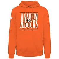 Men's Levelwear  Orange Anaheim Ducks Podium Powerhouse Pullover Hoodie
