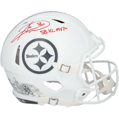 Hines Ward Pittsburgh Steelers Autographed Riddell 2024 Salute To Service Speed Authentic Helmet with "SB XL MVP" Inscription