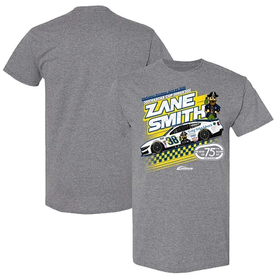 Men's Checkered Flag Sports Heather Gray Zane Smith Long John Silver's Car T-Shirt
