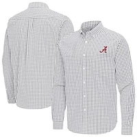 Men's Antigua Alabama Crimson Tide Ellis Woven Tri-Blend Long Sleeve Button-Down Shirt