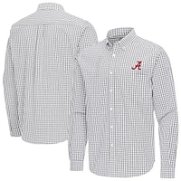 Men's Antigua Alabama Crimson Tide Ellis Woven Tri-Blend Long Sleeve Button-Down Shirt