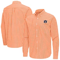 Men's Antigua Auburn Tigers Ellis Woven Tri-Blend Long Sleeve Button-Down Shirt