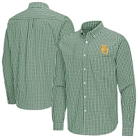 Men's Antigua Baylor Bears Ellis Woven Tri-Blend Long Sleeve Button-Down Shirt