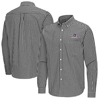 Men's Antigua Gonzaga Bulldogs Ellis Woven Tri-Blend Long Sleeve Button-Down Shirt