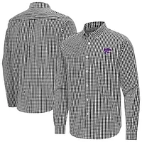 Men's Antigua Kansas State Wildcats Ellis Woven Tri-Blend Long Sleeve Button-Down Shirt