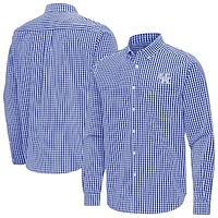 Men's Antigua Royal Kentucky Wildcats Ellis Woven Tri-Blend Long Sleeve Button-Down Shirt