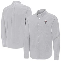 Men's Antigua NC State Wolfpack Porter Woven Tri-Blend Long Sleeve Button-Down Shirt