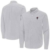Men's Antigua NC State Wolfpack Porter Woven Tri-Blend Long Sleeve Button-Down Shirt