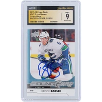 Brock Boeser Vancouver Canucks Autographed 2017-18 Upper Deck Series 1 Young Guns #247 CGC Fanatics Witnessed Authenticated 9/10 Rookie Card