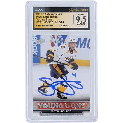 Seth Jones Nashville Predators Autographed 2013-14 Upper Deck Series One Young Guns #228 CGC Fanatics Witnessed Authenticated 9.5/10 Rookie Card