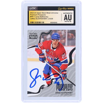Juraj Slafkovsky Montreal Canadiens Autographed 2022-23 Upper Deck Metal Universe Premium Prospects #PP-1 CGC Fanatics Witnessed Authenticated Auto 10 Rookie Card