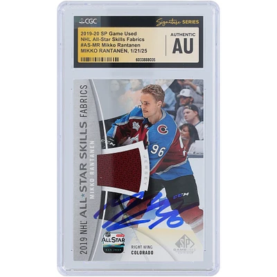 Mikko Rantanen Colorado Avalanche Autographed 2019-20 Upper Deck SP Game Used NHL All-Star Skills Fabrics Relic #AS-MR CGC Fanatics Witnessed Authenticated Card
