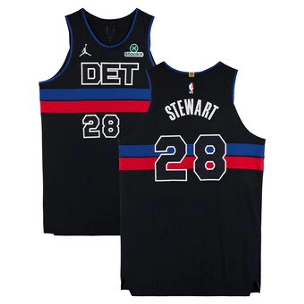 Isaiah Stewart Detroit Pistons Autographed Game-Used #28 Black Jordan Brand Jersey vs. Memphis Grizzlies on April 5, 2025 - Size 54+6