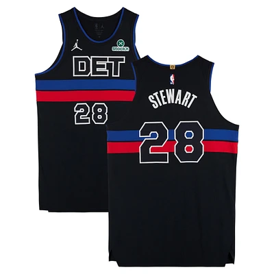 Isaiah Stewart Detroit Pistons Autographed Game-Used #28 Black Jordan Brand Jersey vs. Memphis Grizzlies on April 5, 2025 - Size 54+6