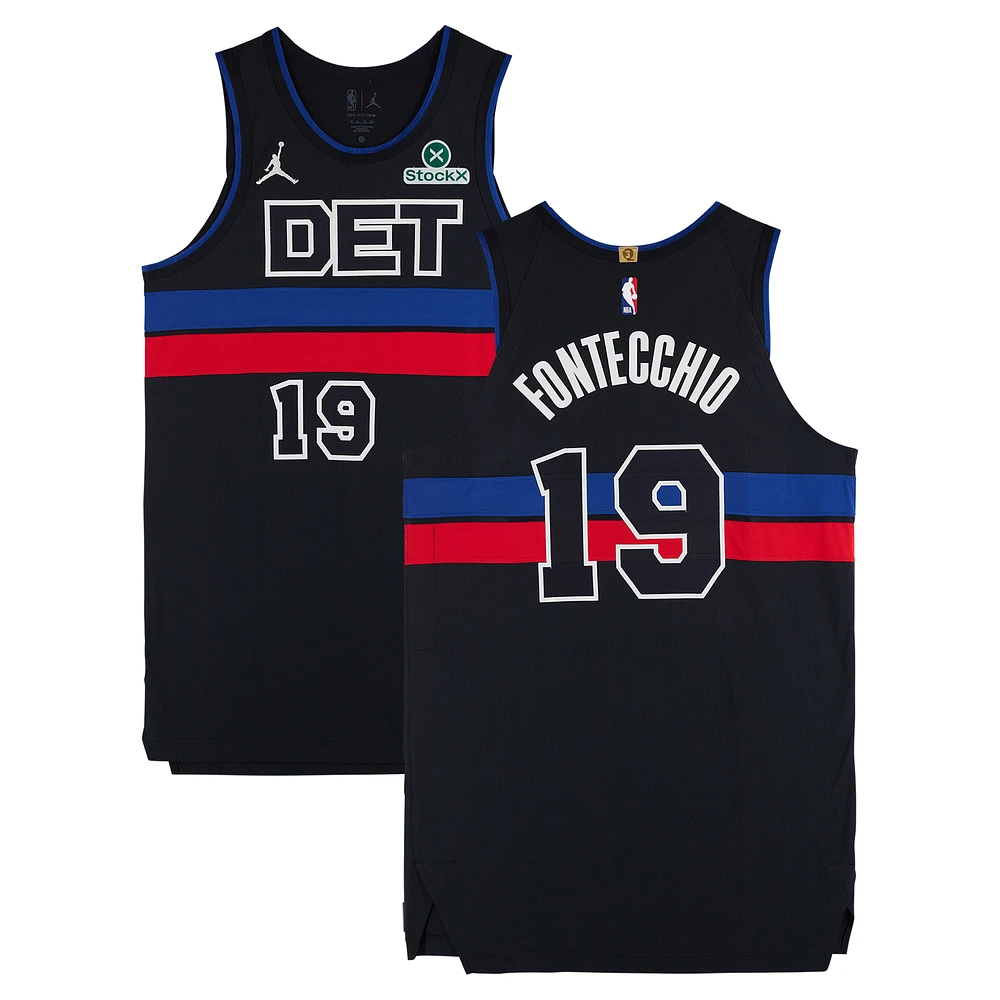 Simone Fontecchio Detroit Pistons Autographed Game-Used #19 Black Jordan Brand Jersey vs. Memphis Grizzlies on April 5, 2025 - Size 50+6