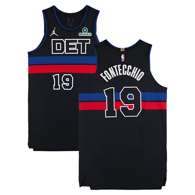 Simone Fontecchio Detroit Pistons Autographed Game-Used #19 Black Jordan Brand Jersey vs. Memphis Grizzlies on April 5, 2025 - Size 50+6