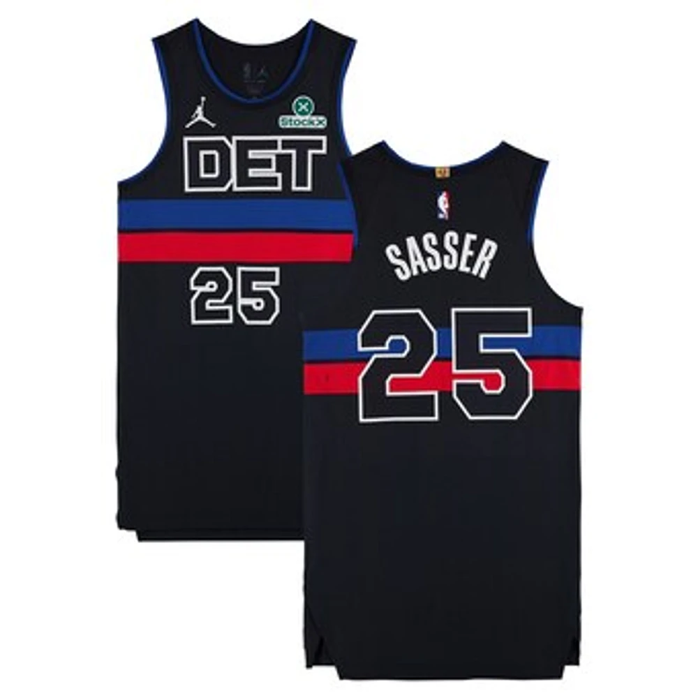 Marcus Sasser Detroit Pistons Autographed Game-Used #25 Black Jordan Brand Jersey vs. Memphis Grizzlies on April 5, 2025 - Size 44+6