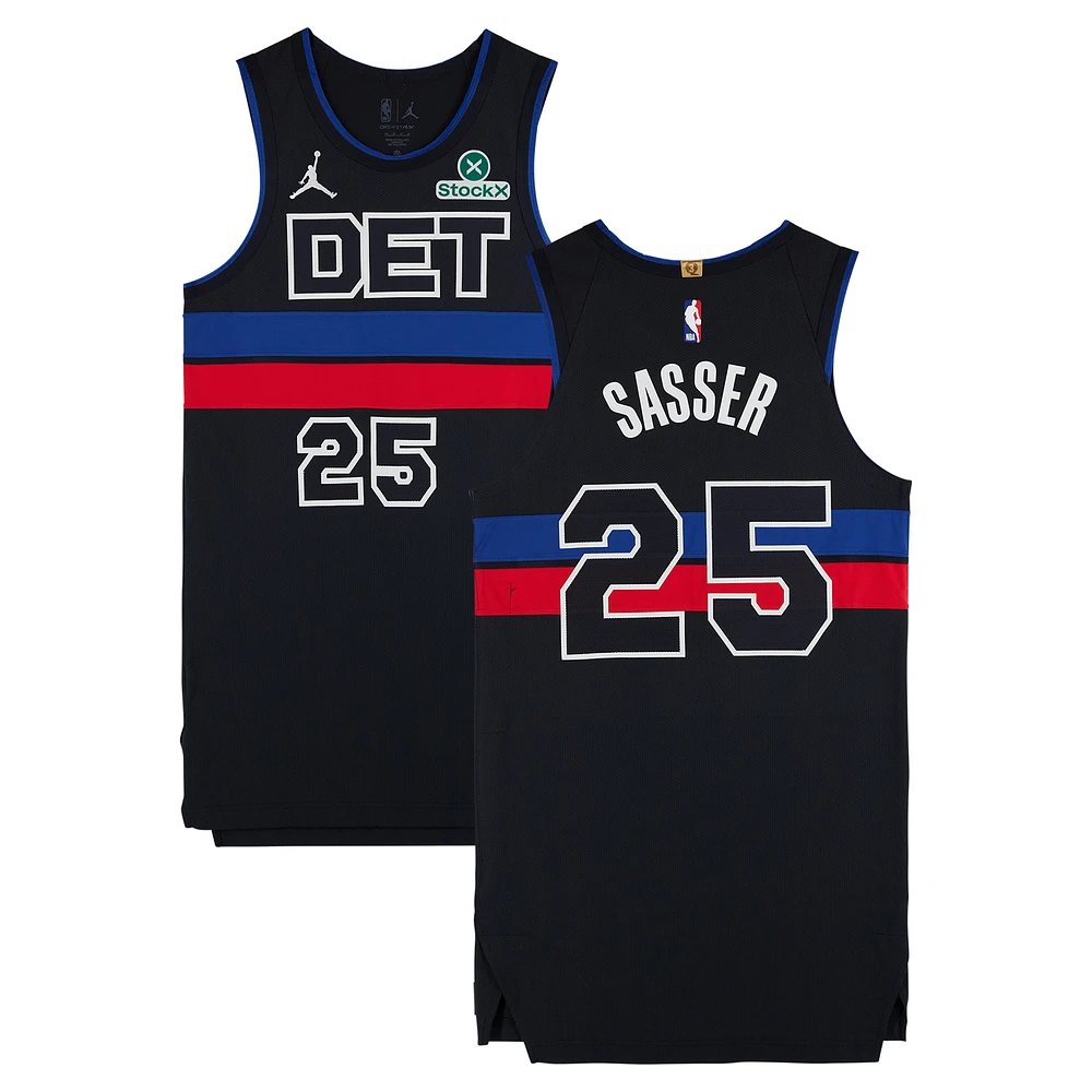 Marcus Sasser Detroit Pistons Autographed Game-Used #25 Black Jordan Brand Jersey vs. Memphis Grizzlies on April 5, 2025 - Size 44+6
