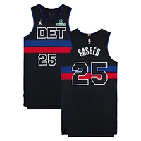 Marcus Sasser Detroit Pistons Autographed Game-Used #25 Black Jordan Brand Jersey vs. Memphis Grizzlies on April 5, 2025 - Size 44+6