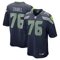 Men's Nike Grey Zabel College Navy Seattle Seahawks 2025 NFL Draft First Round Pick Game Jersey