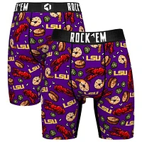 Men's Rock Em Socks Purple LSU Tigers Localized Boxer Briefs