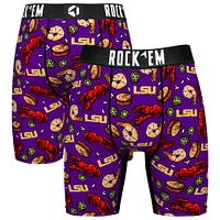 Men's Rock Em Socks Purple LSU Tigers Localized Boxer Briefs