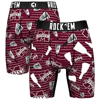 Men's Rock Em Socks Maroon Mississippi State Bulldogs Localized Boxer Briefs