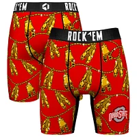 Men's Rock Em Socks Scarlet Ohio State Buckeyes Localized Boxer Briefs