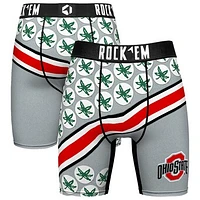 Men's Rock Em Socks Scarlet Ohio State Buckeyes Helmet Series Boxer Briefs