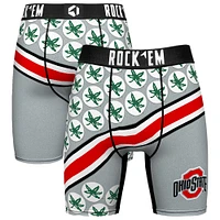 Men's Rock Em Socks Scarlet Ohio State Buckeyes Helmet Series Boxer Briefs