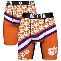Men's Rock Em Socks Orange Clemson Tigers Helmet Series Boxer Briefs