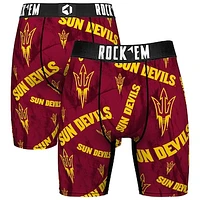 Men's Rock Em Socks Maroon Arizona State Sun Devils All Over Logo Boxer Briefs