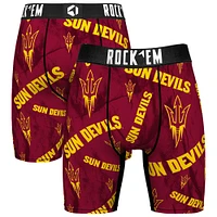 Men's Rock Em Socks Maroon Arizona State Sun Devils All Over Logo Boxer Briefs