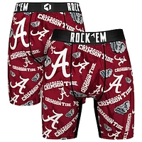 Men's Rock Em Socks Crimson Alabama Tide All Over Logo Boxer Briefs
