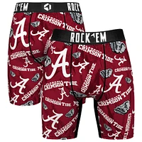 Men's Rock Em Socks Crimson Alabama Tide All Over Logo Boxer Briefs