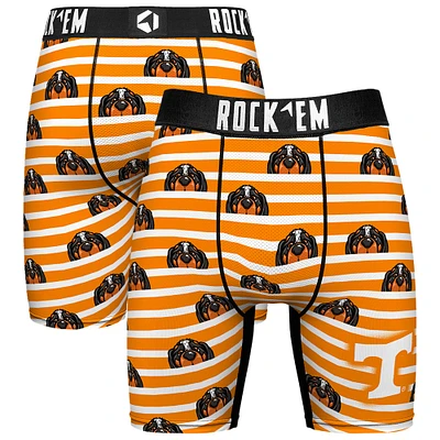 Men's Rock Em Socks Tennessee Orange Volunteers Mascot Stripes Boxer Briefs