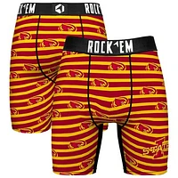 Men's Rock Em Socks Cardinal Iowa State Cyclones Mascot Stripes Boxer Briefs