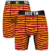 Men's Rock Em Socks Cardinal Iowa State Cyclones Mascot Stripes Boxer Briefs