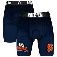 Men's Rock Em Socks Navy Syracuse Orange Slogan Boxer Briefs